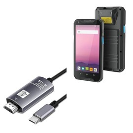 BoxWave Cable Compatible with JRHC Android 8.1 Barcode Scanner (5 in) - SmartDisplay Cable - USB Type-C to HDMI (6 ft), USB C/HDMI Cable - Jet Black