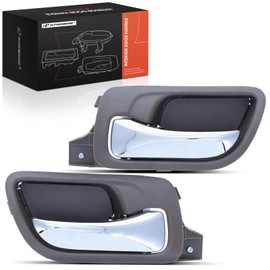 A-Premium Inside Interior Door Handles Compatible with Honda Accord 2003 2004 2005 2006 2007 Sedan, Brown Housing with Chrome Lever, 2-PC Set, Front Driver and Passenger Side