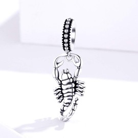 NewL Scorpio Zodiac Pendant 925 Sterling Silver Original 3D Design Jewellery Fits Bracelet or Necklace, Sterling Silver