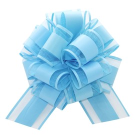 5 Pieces 6 inches Large Pull Bows, Bow for Gift Wrapping, Basket Decoration, Party, Birthday Gift, Wedding Ribbon Bow, Valentine's Day Gift Decoration (Baby Blue)