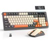 FREEWOLF T96 Smart Display Wireless Gaming Keyboard and Mouse Comb,