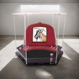 WLSANX Clear Hat Display Case，hat Display case for Baseball，Baseball Football Cap Display Stand，Perfect for Baseball, Football or Snapback Caps 9.8*8.7*7.9IN