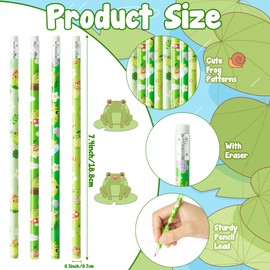 Xqumoi 60Pcs Frog Pencils with Eraser - Summer Frog #2 HB Pencils, Back to School Classroom Student Rewards, Back to School Office Supplies, Party Goodie Bag Fillers Stuffers, Birthday Party Favors