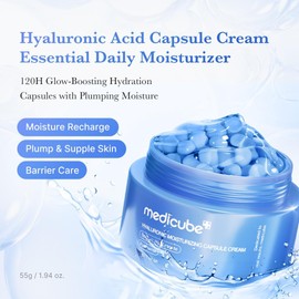 medicube Capsule Cream with Hyaluronic Acid 120H Lasting Hydration, Barrier Care, Calming Daily Facial Moisturizer For All Skin Types Panthenol & Ceramides Korean Skincare, 1.94 oz