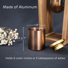 ChoiHeiy Plant Urn with Hydroponics Glass Vase, Small Urns for Human Ashes Keepsake, Memorial Keepsake Urn for Human Ashes, Mini Urns Small Urn for Ashes, Wooden Desk Decor