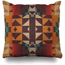 Mlumamme Throw Pillow Covers Modern Electic Rodeo Ranch Motif Rustic Southwest Navajo Cherokee Tribal Pillowslip Square Sofa Cute 18 x 18 Inches Cushion Cases Pillowcases