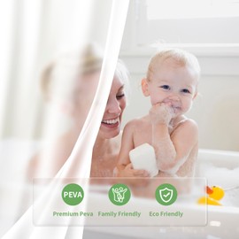 eachope 2 Pack PEVA Snap-in Shower Curtain Liner Replacement,Compatible with No Hook Shower Curtain with Snap in Liner, Removable & Water-Repellent,Machine Washable,70x54,Frost