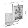 Pen Holder Picture Frame Stainless Steel Large Capacity Multi Purpose