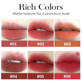 6 Colores Labiales Mate Set De Pintalabio Gloss Indeleble2e1
