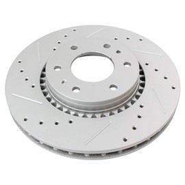 TRQ Front Performance Brake Rotor Drilled Slotted Pair Set for 9-7X / Ascender/Envoy/Envoy XL/Envoy XUV/Rainier/SSR/Trailblazer/Trailblazer EXT