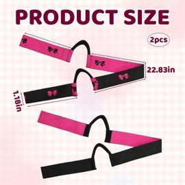 Wig Band with Ear Cut Outs, 2-Pack Wig Grip Band for Lace Front Wigs, Secure Hold Wigs Headband, Adjustable Design for Comfortable Wear, 58 x 3 cm Size (rose pink)