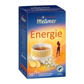 Meßmer ENERGIE, Ingwer-Holunderblüte, 20 Teebeutel, Vegan, Glutenfrei, Laktosefrei