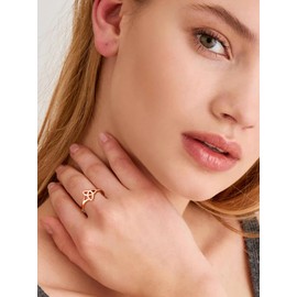 Bestyle Rose Gold Vermeil Celtic Knot Rings Sterling Silver Ring Women Simple Finger Band Ring Stacking Ring, Eternity Love Band Ring for Her, Great Irish Celtic Jewelry for Women,Size 12