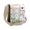 Lunarable Love Messenger Bag, Heart Shape Colorful Pattern, Unisex Cross-body