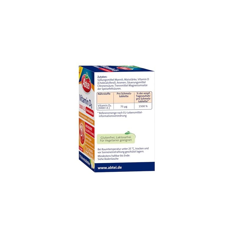 Abtei Vitamin D3 3000 IU - Supports Immune System and