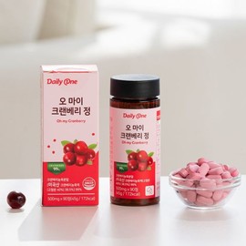 Daily One 데일리원 오 마이 크랜베리 정 500mg X 90정 2통 Daily One Oh My Cranberry Extract 500mg X 90 Tablets 2 Bottles