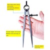 ZLKSKER 8 Inch Adjustable Lockable Steel Wing Divider, Leather Compass