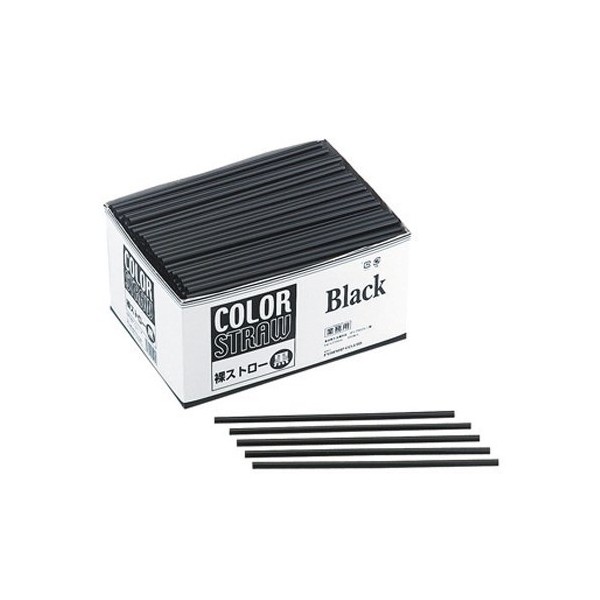 Straw Bare Type Black 500 Pieces x 1 Box