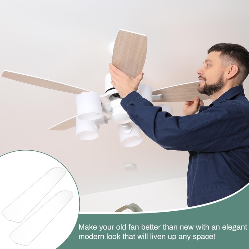 CroBlissful 10 Pcs 20-1/2'' Ceiling Fan Blades for 52" Clear