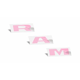 RAM Tailgate Emblem Overlay Decal Stickers 2025 Ram 1500 (Color: Pink)