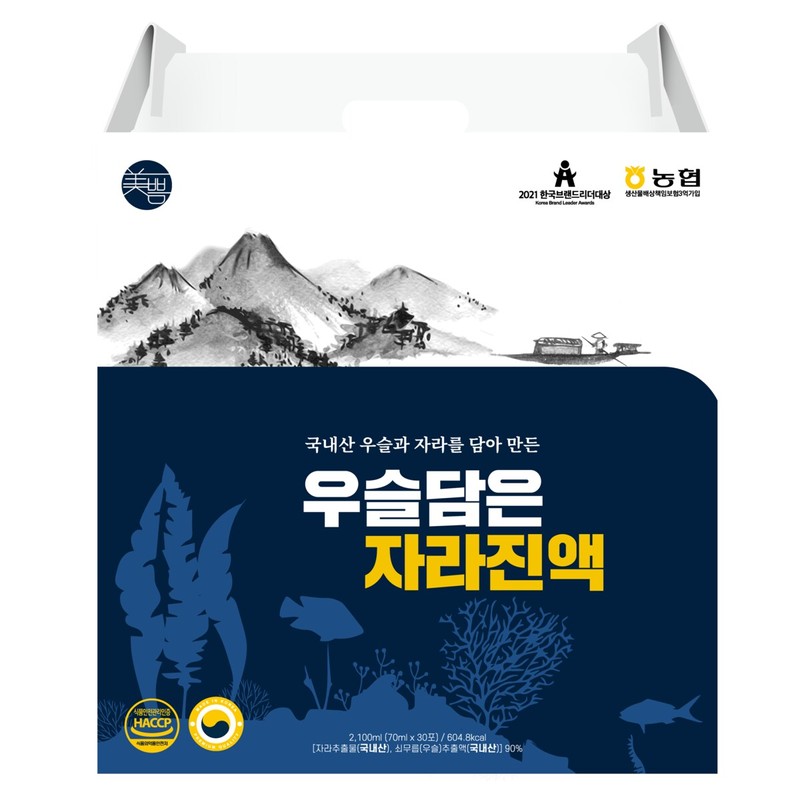 Mi-bbeum Saenghwal Geongang 국내산 우슬담은 자라진액 70ml 1박스 (총 30포)