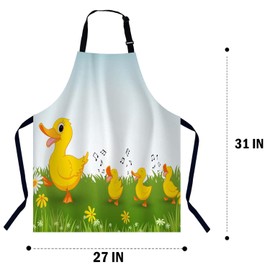 BGBDEIA Happy Duck Apron Adjustable Neck Bib Apron for Men Women,Suitable for Kitchen Cooking Waitress Chef Apron