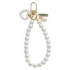 1Pc White Women's Imitation Pearl Chain, Golden Car Key Chain
