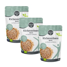 3 x borchers Organic Chickpeas Flour, 3 x 300 g, Rich in Fibre, Protein Source, Ideal for Oriental Dishes, Vegan by Nature, 900 g