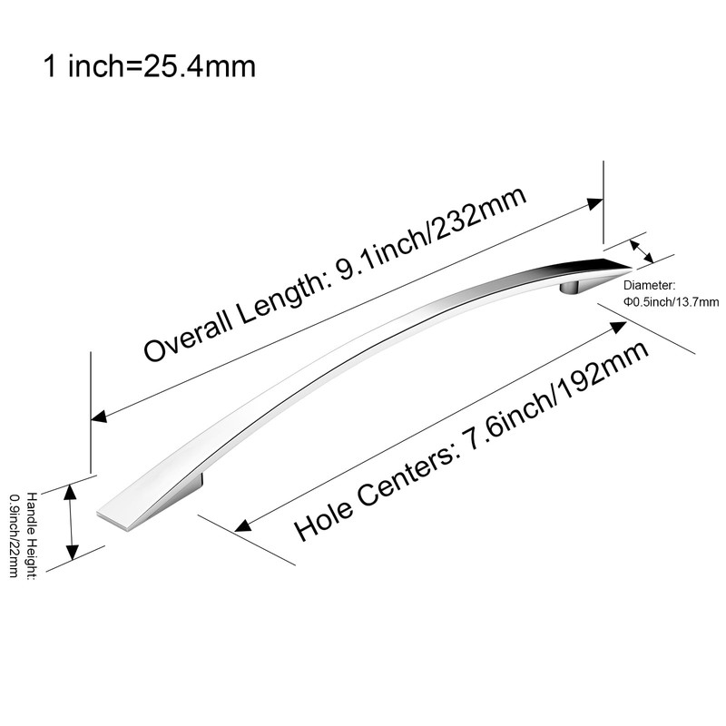 FURNIWARE Pack of 5 Handles, 192 mm Hole Spacing, Furniture