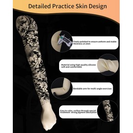 Tattoo Practice Skin - 3D Tattoo Silicone Arm Model for Practice and Displaying, High Simulation Arm Skin, Easy to Color, Yellow