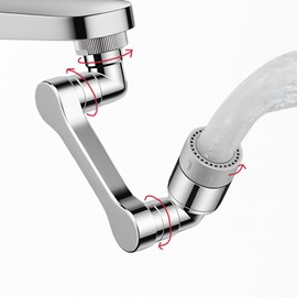 ELESULTRA 1440° Swivel Sink Faucet Extender - Universal Kitchen Sprayer, 2 Flow Modes, 1080°+360° Rotatable Sink Aerator Extension, Swivel Multifunctional Robotic Arm for Kitchen/Bathroom