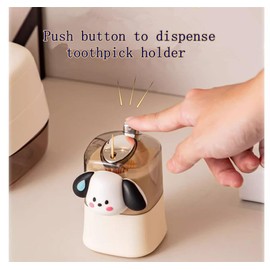 shenghang Toothpick Holder Dispenser Pop-Up Automatic Toothpick Dispenser for Kitchen Restaurant Thickening Toothpicks Toothpick Storage (F)