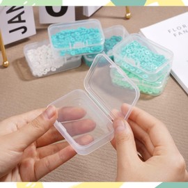 12 Pcs Small Plastic Boxes with Hinged Lids, Rectangle Clear Craft Storage Containers with Lids Plastic Boxes for Beads, Jewelry and Other Small Items(2.5 x 1.7 x 0.8 Inches)