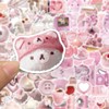 100Pcs Coquette Stickers, Pink Cute Aesthetic Stickers Vinyl Waterproof Decal