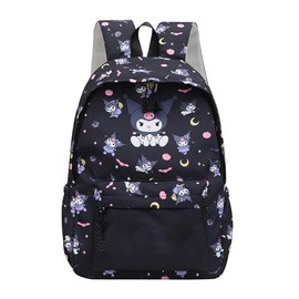 Driflo Kuromi Backpack, Kuromi Shoulder Bag, K-uromi School Bag, Cartoon School Bookbag K-uromi Bag Travel Backpack Gift for Teenagers Boys Girls