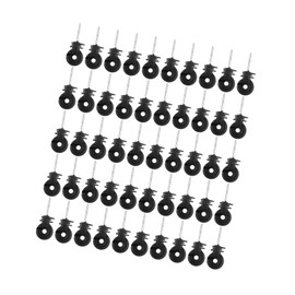 Pack of 50 Ring Insulators, Black Screw In Ring Insulators, Ring Insulator, Waterproof Fence, Ring Insulators for Screwing in for Electric Fence Accessories