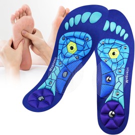 Plantilla de Masaje Unisex,Plantillas Para Fascitis Plantar,Plantillas Ortopédicas Para Pies Planos,Alivia El Cansancio y Malestar de Los Pies,Apto para Salidas Diarias y Largas Jornadas de Pie(Azul, S)