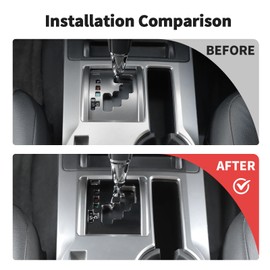 Voodonala for 4Runner Gear Shift Shifter Transmission Gearstick Selector Lever Panel Trim for 2010-2025 Toyota 4runner Interior Accessories,ABS Black