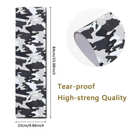 Skateboard Grip Tape 9" x 33", Bubble Free Waterproof Scooter Grip Tape, Longboard Grip Tape for Rollerboard Stairs Pedal Wheelchair Step (Camouflage Gray)
