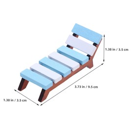 Operitacx Miniature Chairs for Crafts Miniature Beach Park Benches Miniature Fairy Garden Furniture Micro Landscape Ornaments Doll House Chair Beach Miniature Dollhouse Decoration Wood