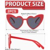 CULEB 2 Pairs of Heart Sunglasses, Trendy 90s Retro Heart