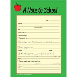 5” x 7” Note to School – Notes to Parents, 50 Sheet Large Notepad for Notes to School, Student Pickup Information, Communication with School, Parent Tools