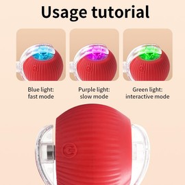 XYszpcgs Interactive Cat Toys Ball for Indoor Cats Fast Rolling on Carpet, Three Movement Modes,Automatically Avoiding Obstacles & Motion Activate Cat Toys (Red)