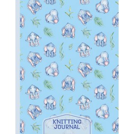 Elephants Knitting Journal: Elephant Gifts: Knit Project Journal Notebook Design Planner: Half Graph Paper, Half Lined Paper Paperback: 8.5" x 11"