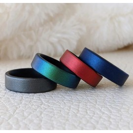 Knot Theory - Anillos de silicona de 2 tonos, transpirables, ajuste cómodo en ancho de banda de 6 mm, 8, Silicona, Sin piedras preciosas