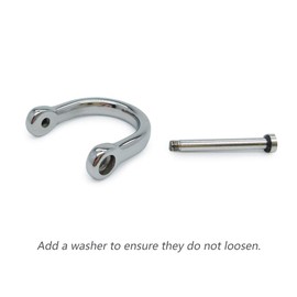 LABEN Stainless Steel D-Rings with Screw Shackle Horseshoe U Shape Key Ring 2 pcs 2/3 Inch