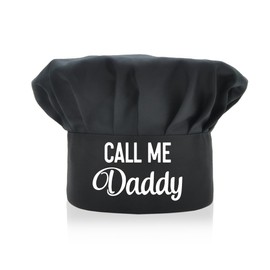 ZBBFSCSB Call Me Daddy Funny Chef Hat, Universal Adjustable for Adults, Funny BBQ Cooking Chef Hat for Men, Christmas Father's Day Birthday Gift for Husband Dad Grandpa Brother Black