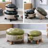 Kelendle Animal Footstool Turtle Upholstered Ottoman PU Leather Pouf Wood