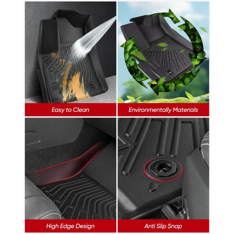 Floor Mats for Toyota Sequoia 2023 2024 (7-Seat), All Weather