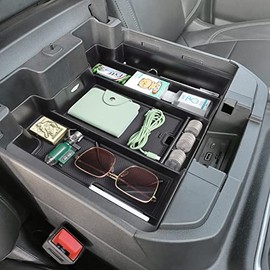 PIMCAR Organizador de consola central de tamaño completo para Chevy Silverado/GMC Sierra 1500 2019-2022 y Silverado/Sierra 2500 HD 3500 HD 2020-2023 Accesorios - Consola completa con asientos de cubo